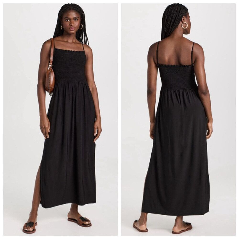 Hill House Home The Jersey Isabel Nap Maxi Dress Black Smocked Women’s Size M